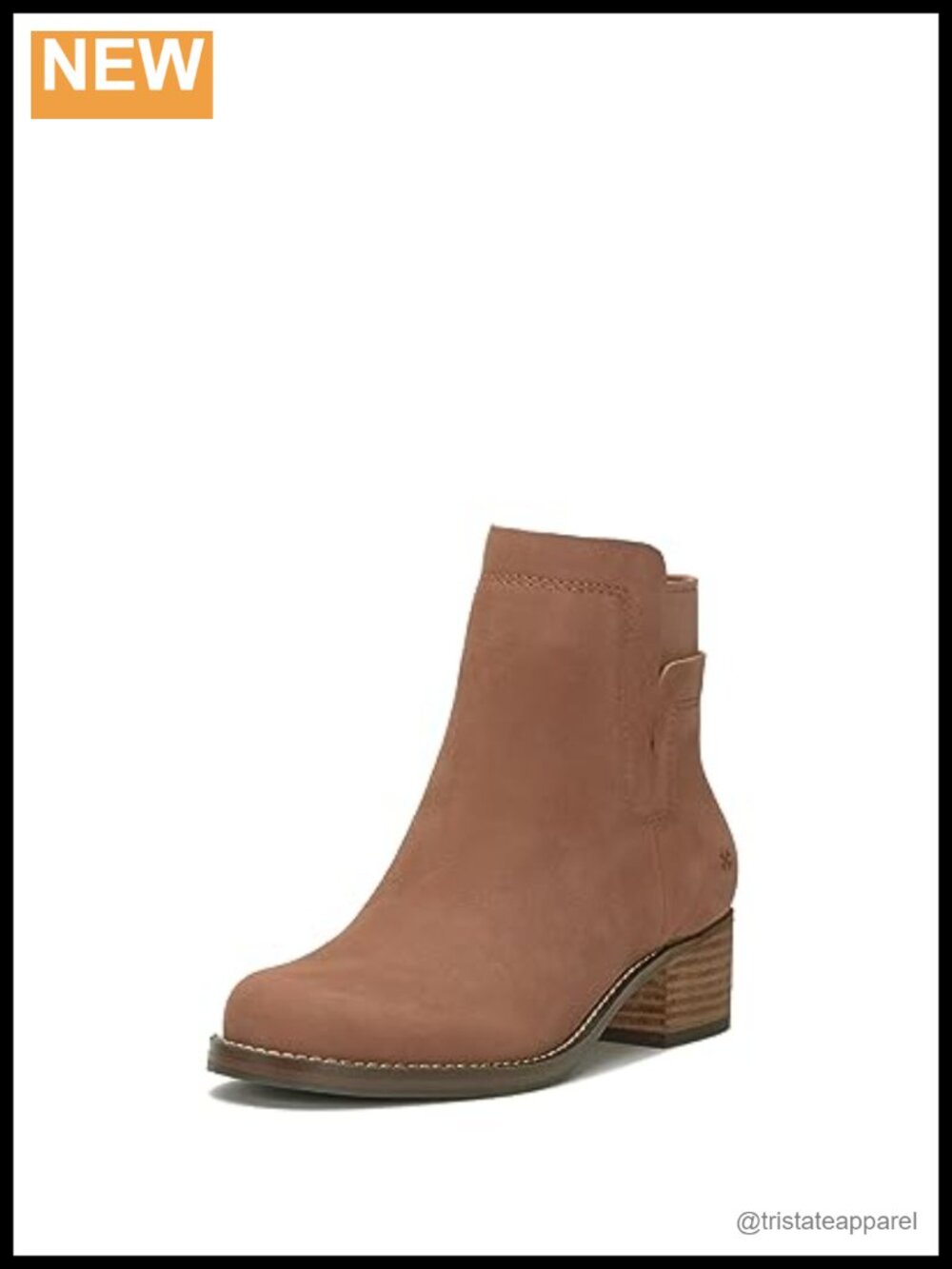 Leather Ankle Bootie Pull-On Stacked Heel Women's Hirsi Boot